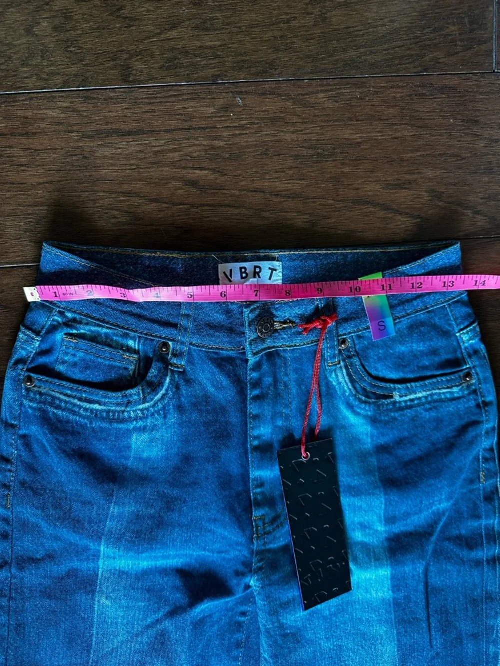 Vibrant VBRT Blue American Flag Wide-Leg Jeans NWT Stars Stripes Western - Picture 7 of 9